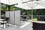 Windschutz Hotel-Terrasse mit fahrbarem Edelstahlparavent