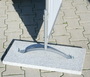 Sichtschutz Paravent an Combi-Stnder verschraubt mit Granitplatte