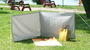 Picknick Windschutz und Sichtschutz 90 x 300 cm - Farbe hell silbergrau