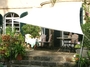 Sonnenschutz Terrasse mit Sonnensegel Polyesterstoff mit Metallstben