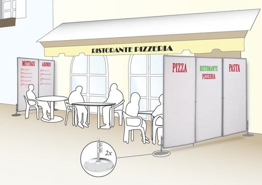 Windschutz Auengastronomie mit Paravent - 