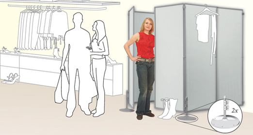 Umkleidekabine gesteckt aus Sichtschutz-Paravent - InDoor - 